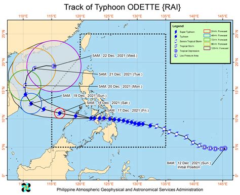 typhoon odette track|Typhoon 'Odette' on track for landfall on Thursday afternoon or .
